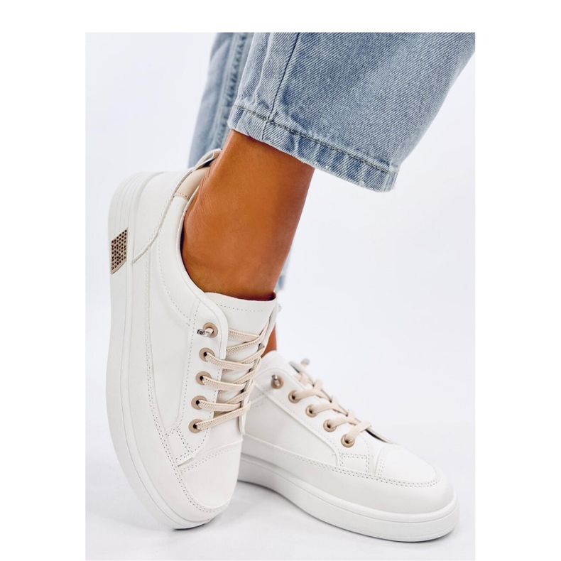 Tênis feminino bege branco 1