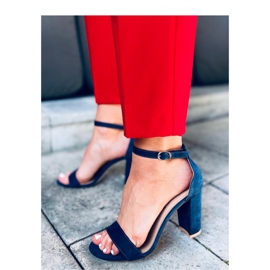 Sandálias de salto alto azul marinho 1