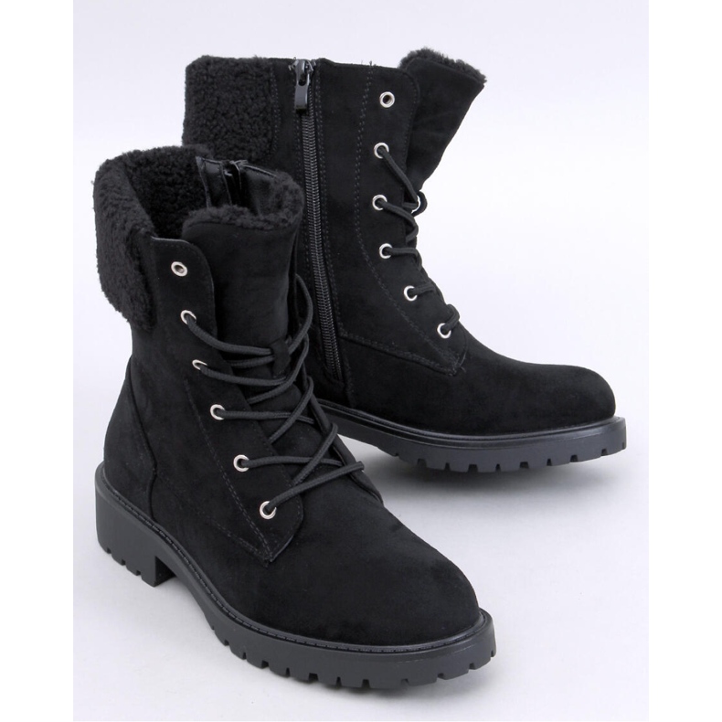 Barkoi Botins pretos com cadarço e pele de carneiro - Inello 1 Barkoi Botins pretos com cadarço e pele de carneiro - Inello 1