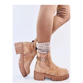 Botas Chelsea com plataforma bege 2