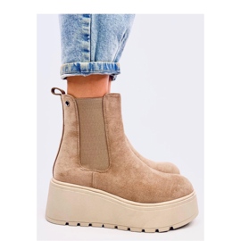 Botas Chelsea com plataforma Ronda Khaki - Inello bege 1