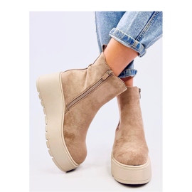 Botas Chelsea com plataforma Ronda Khaki - Inello bege 2