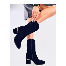 Botas pretas de salto alto com aberturas preto 1
