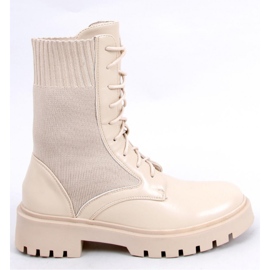Botas com cano elástico Cass Bege - Inello 1
