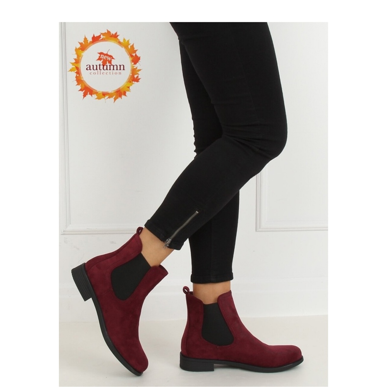Botas Chelsea Clássicas Femininas Borgonha MR-9 Vinho - Inello vermelho 2