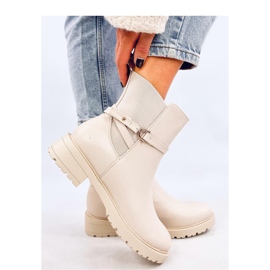 Botas Chelsea clássicas femininas bege 1
