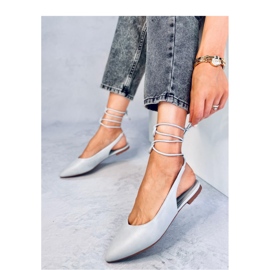 Bailarinas de salto aberto amarradas cinza 1