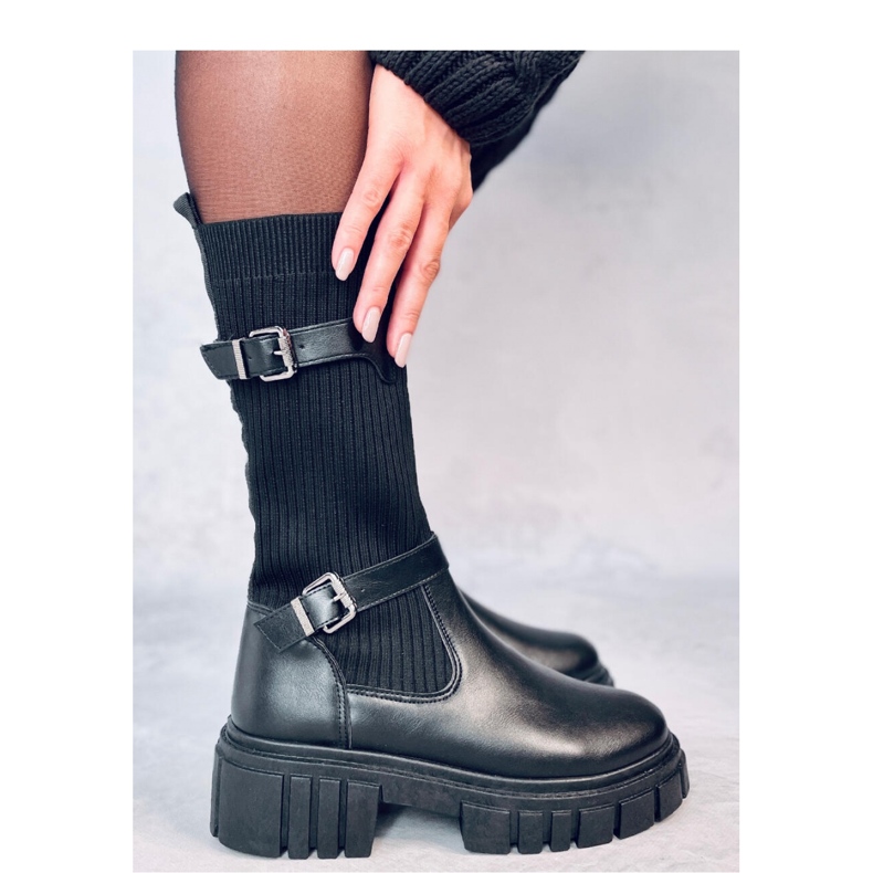 Botas com parte superior flexível Rhea Black - Inello preto 2