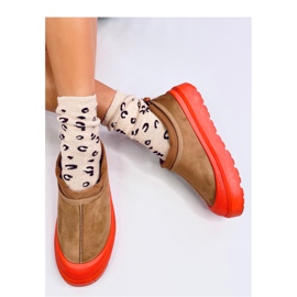 Botas curtas de neve femininas camel castanho 1