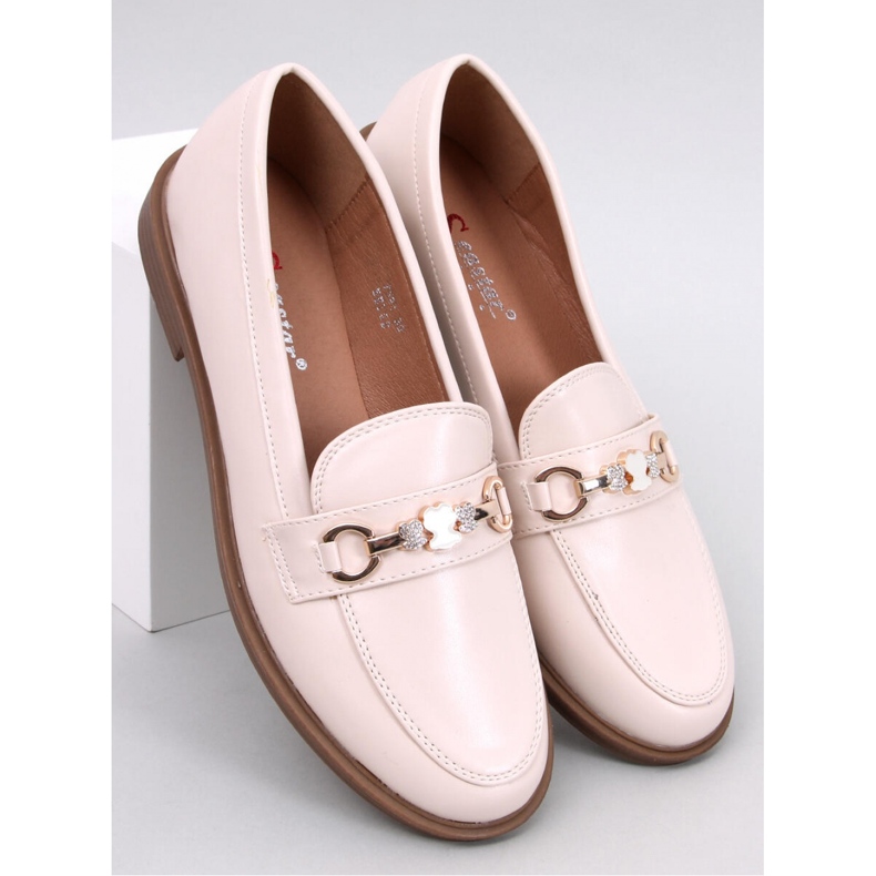 Seastar Mocassins femininos de flor integral com ursinhos de pelúcia bege 1