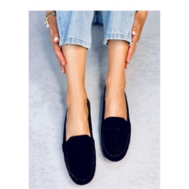 Mocassins femininos de camurça Preto 1