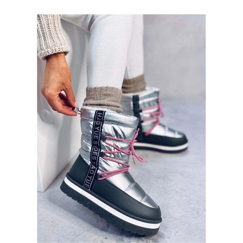 Botas de neve femininas Archie Silver - Inello cinza 2