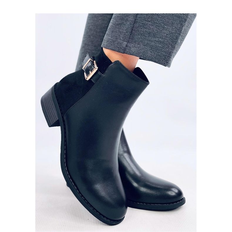 Botas Chelsea de camurça granulada feminina Gammes Preto - Inello 2