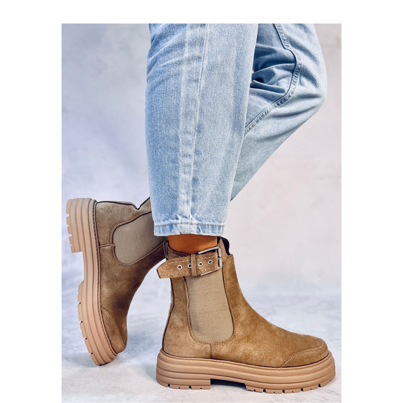 Botas Chelsea de mulher Carls Khaki - Inello castanho 2