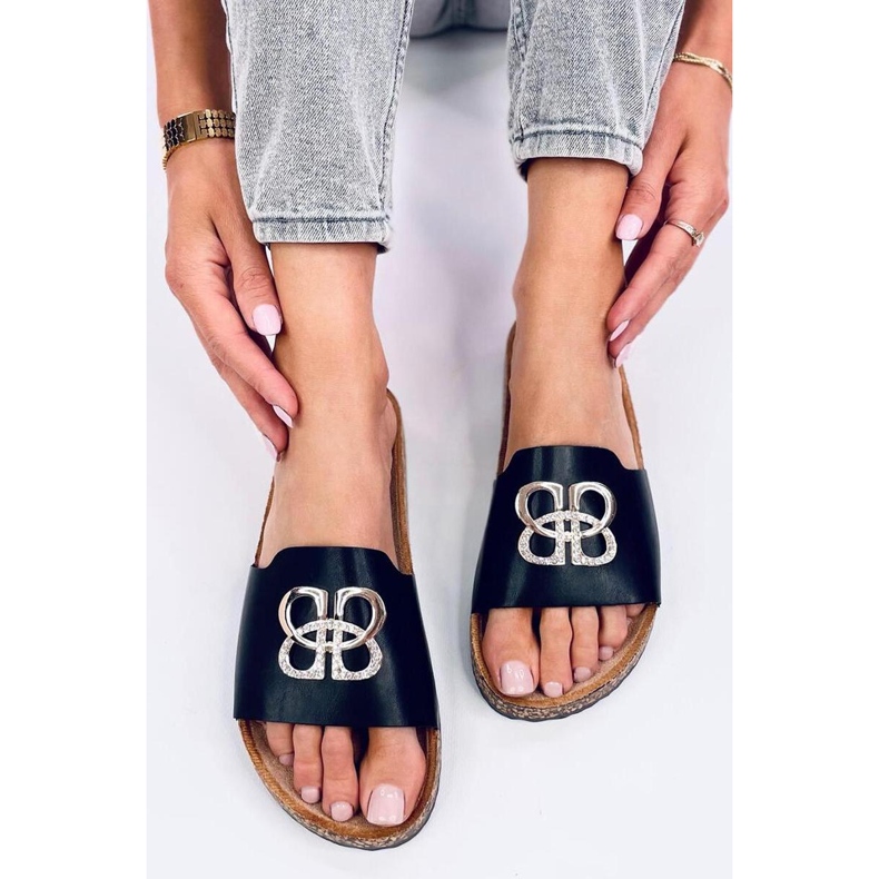 Sliders de cortiça com zircões Preto 1