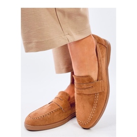 Mocassins de mulher cáqui castanho 1