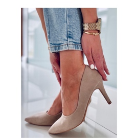 Salto alto clássico feminino Eurielle Khaki - Inello bege 2