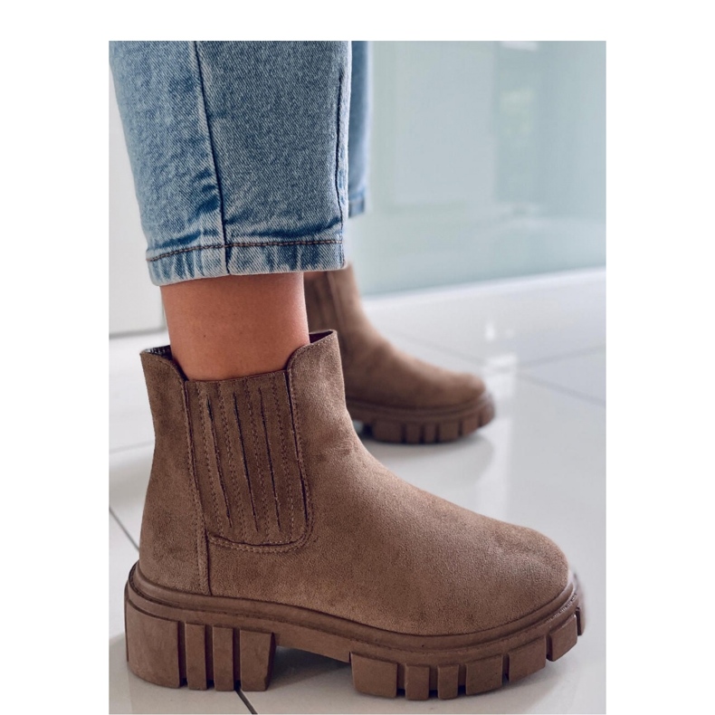 Botas Chelsea de mulher Leigh Khaki - Inello bege 2