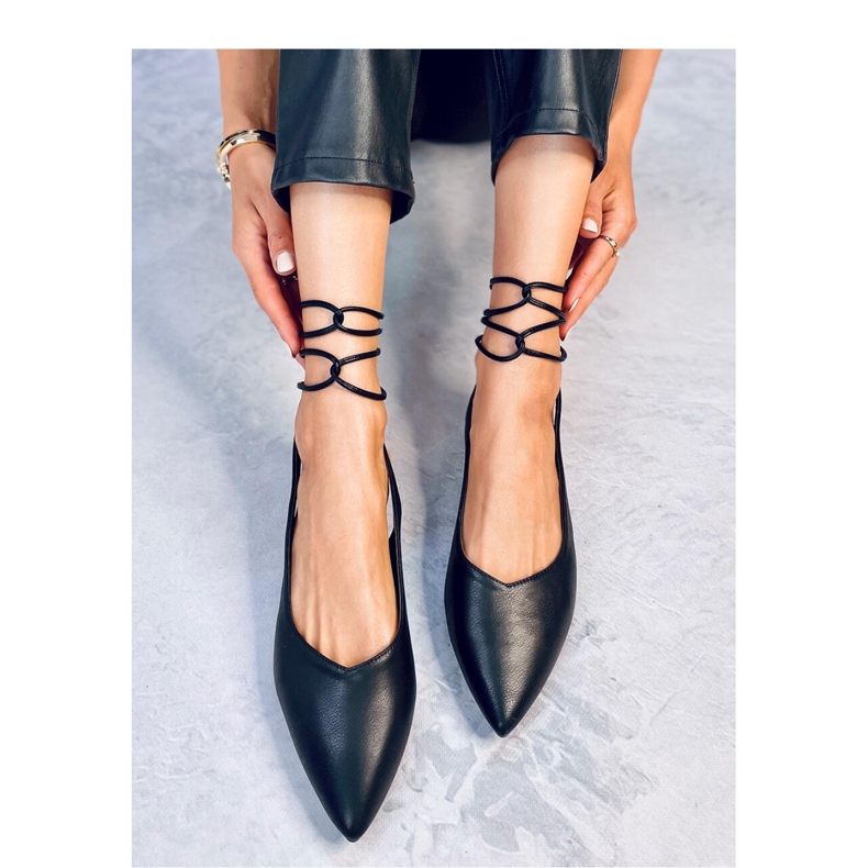 Bailarinas com cadarço pretas preto 1