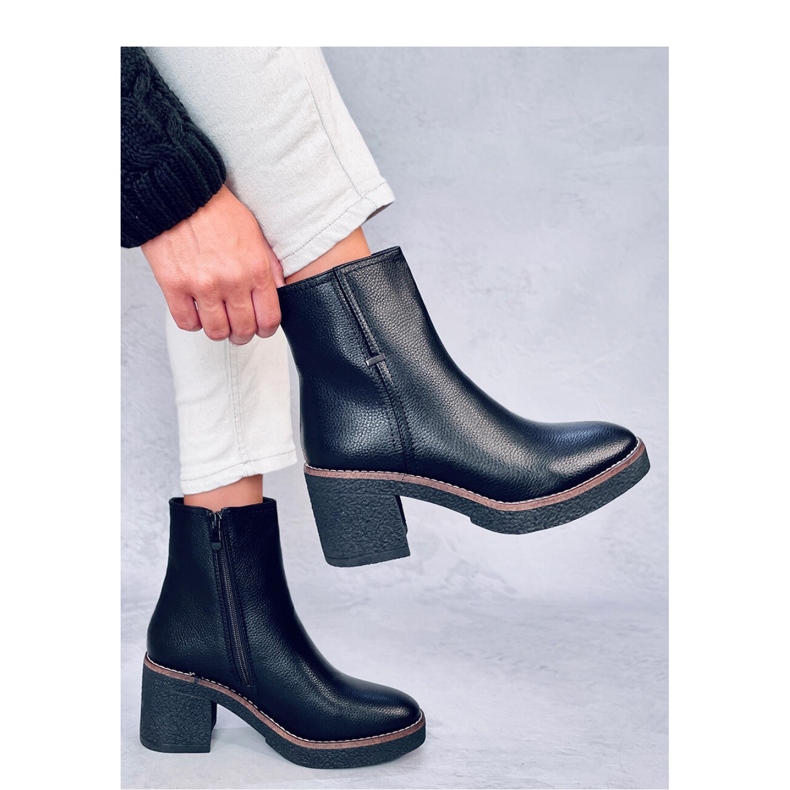 Tamika Bota de salto alto de borracha preta - Inello preto 2