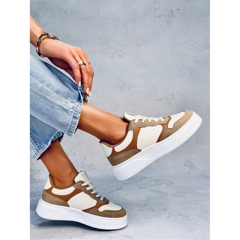 Tênis femininos cáqui castanho 1