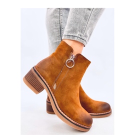 Levere Bota nobuck com salto baixo e salto baixo - Inello marrom 1
