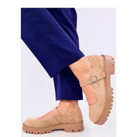 Holmess Sapatilhas de balé plataforma com tiras cáqui - Inello bege 2