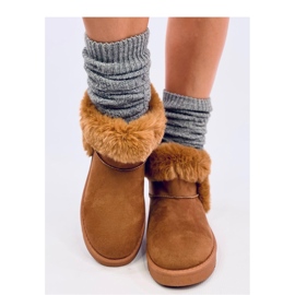 Botas curtas emas com pelo Sissoi Camel - Inello marrom 2
