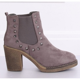 Hidalgo Botins com salto largo cinza - Inello 1 Hidalgo Botins com salto largo cinza - Inello 1
