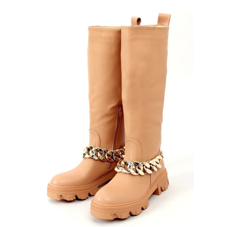 Botas com corrente July Camel - Inello marrom 1