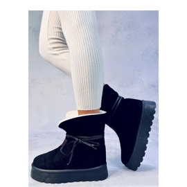 Price Botas de neve em pele de carneiro preta - Inello preto 2