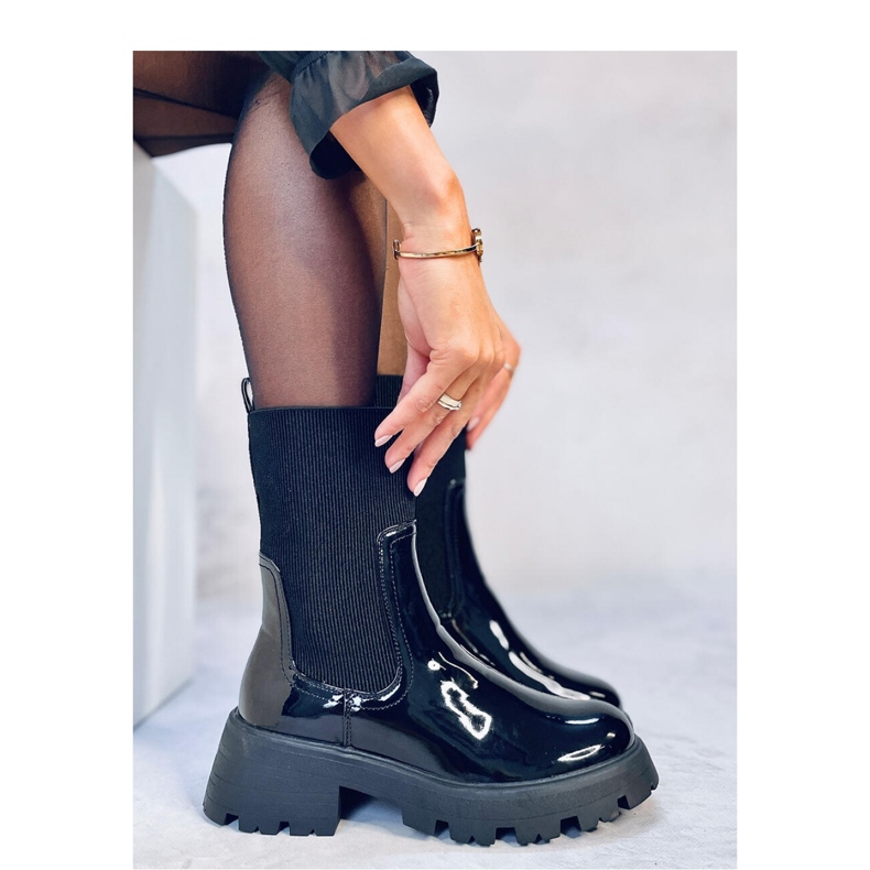 Batson Bota Chelsea laqueada preta - Inello preto 2