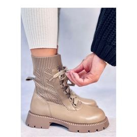 Botins com parte superior em sweater Tierr Khaki - Inello marrom 1