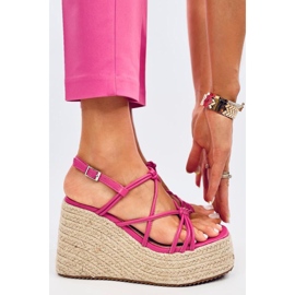 Pascai Sandália espadrille com cunha fúcsia - Inello rosa 1 Pascai Sandália espadrille com cunha fúcsia - Inello rosa 1