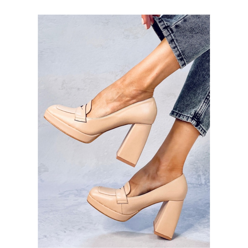 Entee Mocassim de salto alto Nude - Inello bege 2