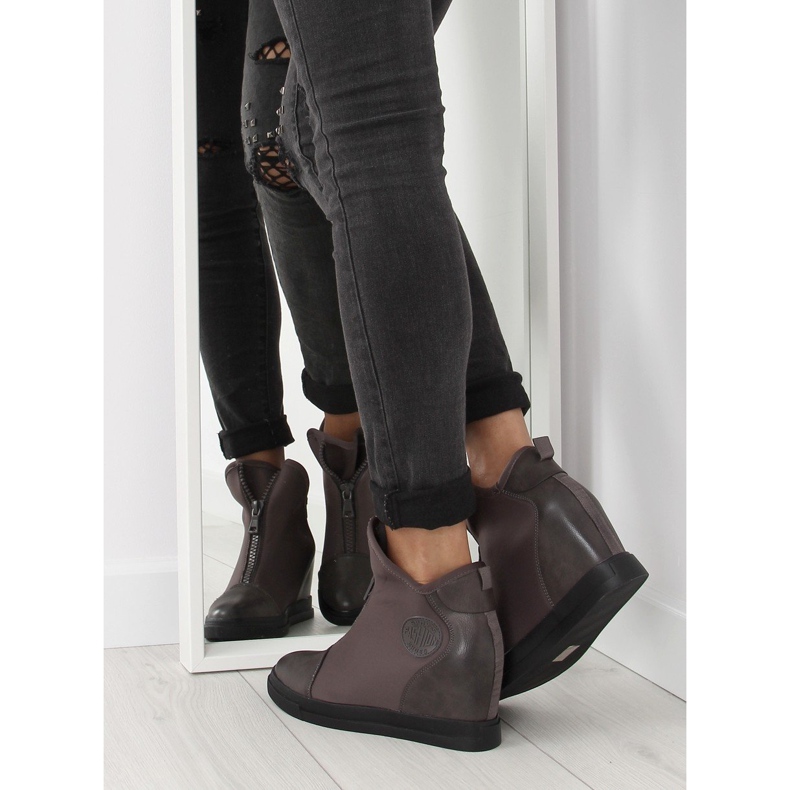 Tênis de cunha cinza 168-129 cinza 2