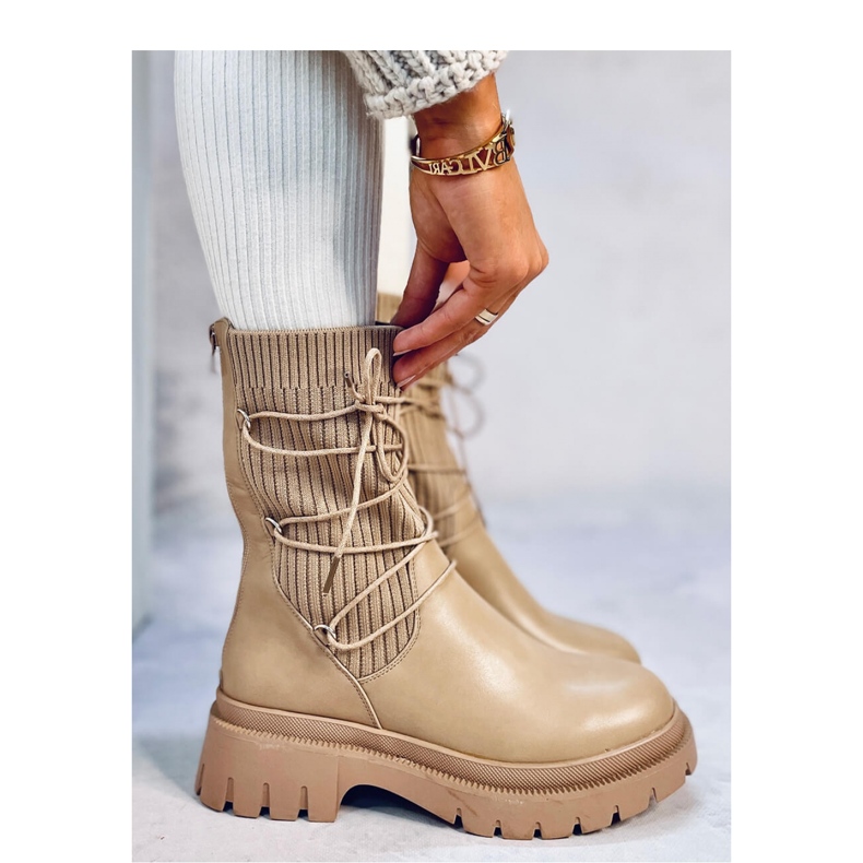 Willet Bota meia cano médio - Inello bege 2