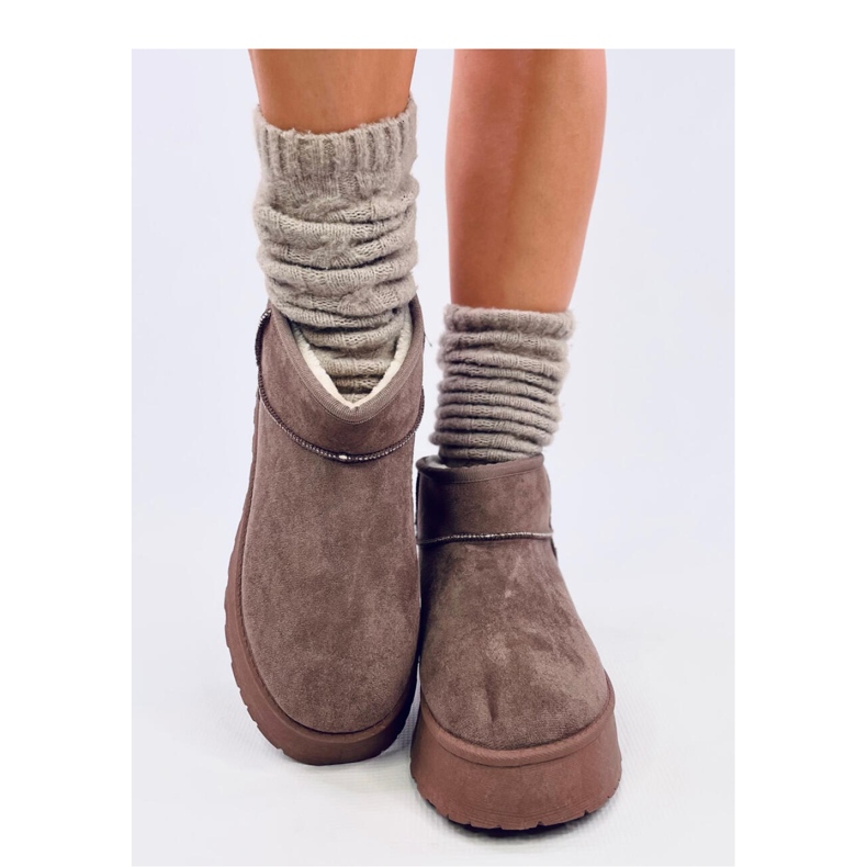 Rodmans Calça plataforma curta Khaki - Inello castanho 2