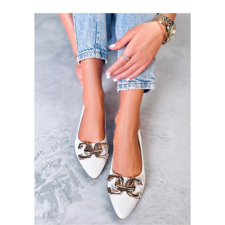 Sapatilhas elegantes com fivela Simona Branco - Inello 1