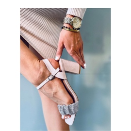 Dash Nude Sandália salto largo - Inello bege 2