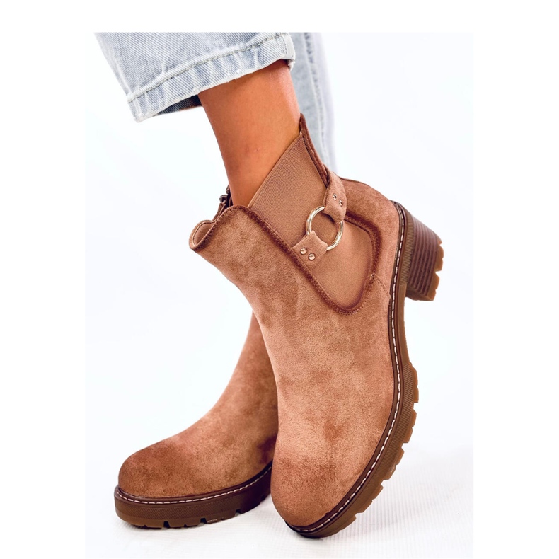 Airon Botas Chelsea com salto baixo Khaki - Inello marrom 2