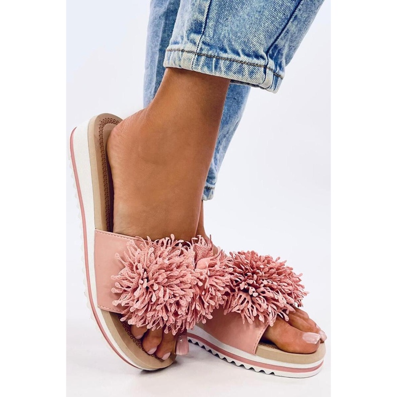 Sandália Mule Cunha com Flores Ragnes Rosa - Inello 1 Sandália Mule Cunha com Flores Ragnes Rosa - Inello 1