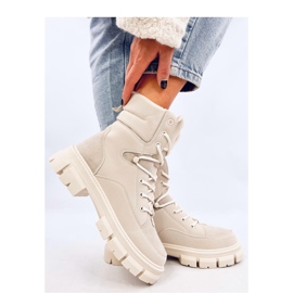 Torey Botins com cadarço e isolamento branco - Inello bege 2