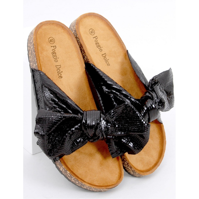 Sandália Chinelo de cortiça com laço Amur Preto - Inello 1