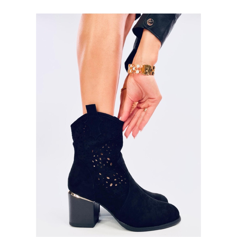 Antares Bota cowboy de camurça preta com aberturas - Inello preto 1