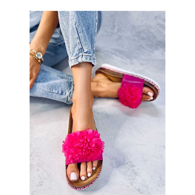 Sandália Chinelo Flor Pêssego Fúcsia Sul - Inello rosa 1