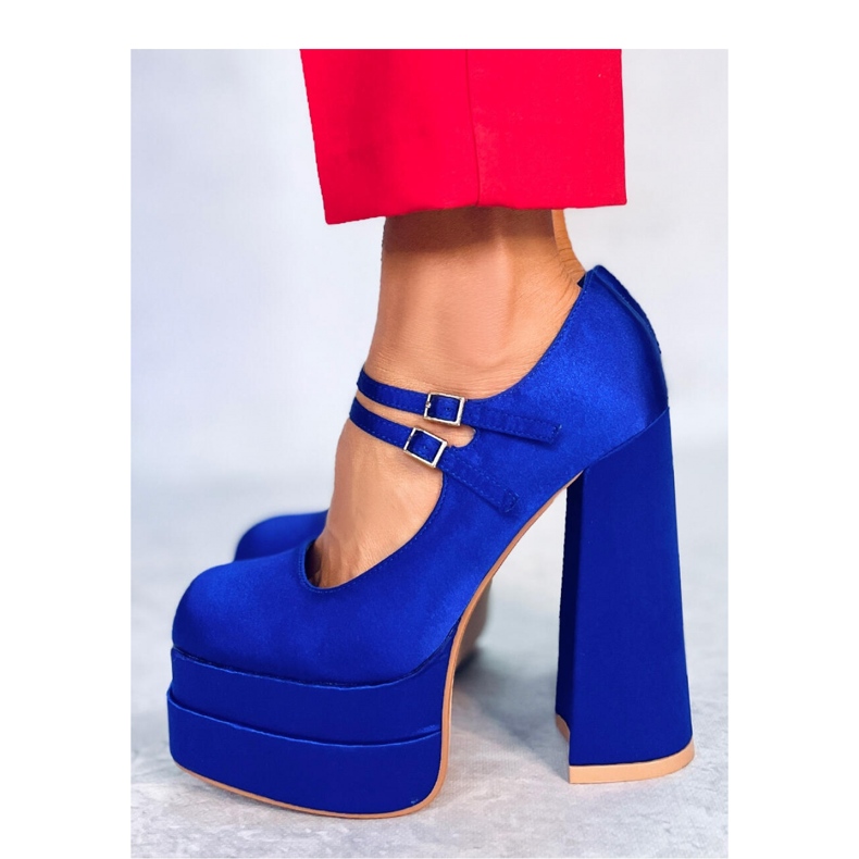 Prandi Sapato plataforma em cetim Azul - Inello 2