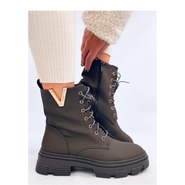 Clend Ankle boot militar com cadarço - Inello verde 1
