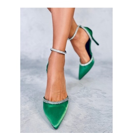 Sapatos de salto agulha Conway Green com strass - Inello verde 1