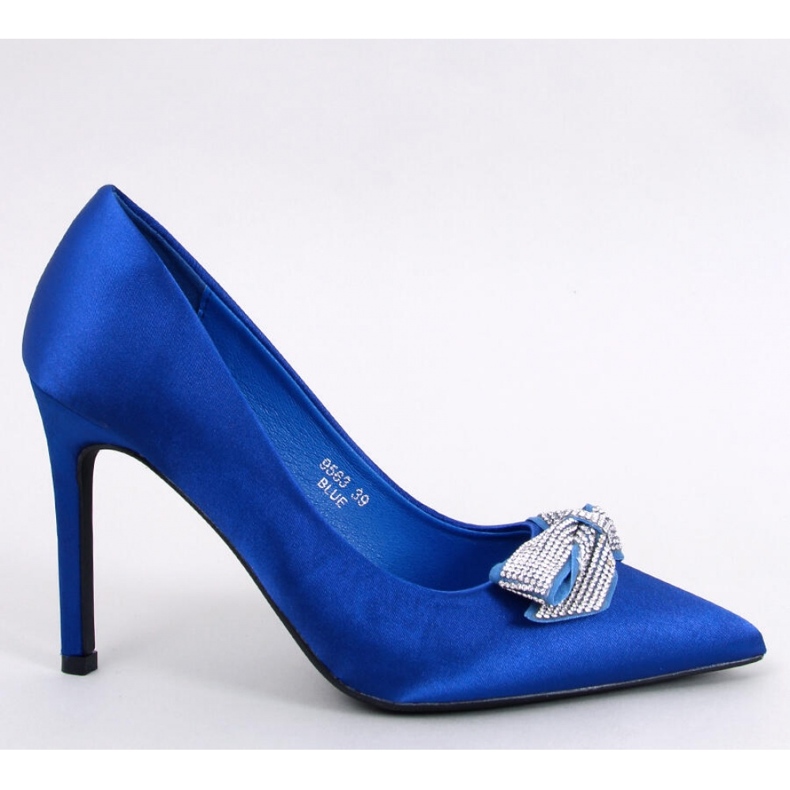 Trini Salto alto cetim azul com laço - Inello 1 Trini Salto alto cetim azul com laço - Inello 1